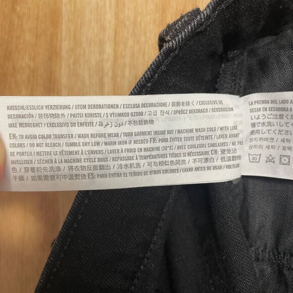 ABERCROMBIE & FITCH JEANS HIGH RISE FRONT SEAM SLIT SIZE 28 SKINNY BLACK GRUNGE - Picture 9 of 12